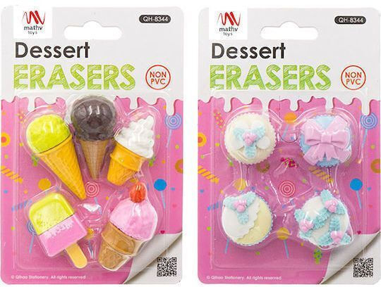 Set Erasers 4 Pieces Fancy Eraser Sweet 2 Designs