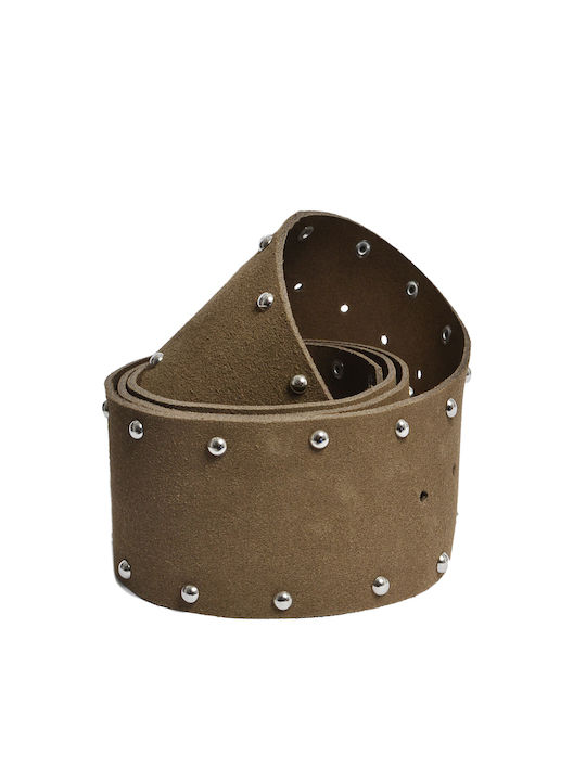 Wide Leather Women's Brown Belt