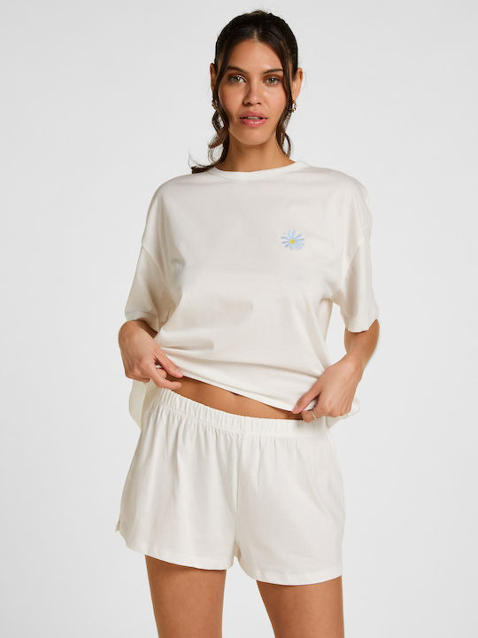Hunkemöller Sommerliches Damen-Schlafanzug-Set Weiß