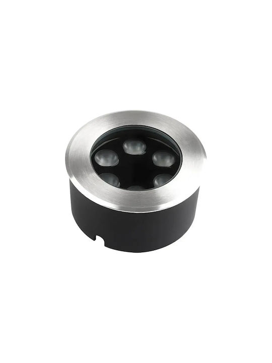 V-TAC LED Floor Spot 6W with Warm White Light IP67 Silver