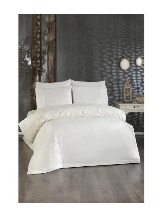 SteweHome Duvet Cover Set 200x220cm Double With 2 Pillowcases Beige