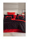 SteweHome Cotton Duvet Cover Set 200x220cm Double With 4 Pillowcases Black