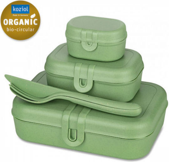 Koziol Set Plastic Lunch Boxes Green 3 Pieces