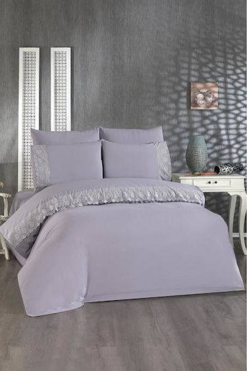 SteweHome SteweHome Bettbezug Set 200x220cm Doppel mit 2 Kissenbezügen Grau