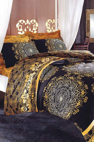 SteweHome Duvet Cover Set 200x220cm Double With 2 Pillowcases Yellow