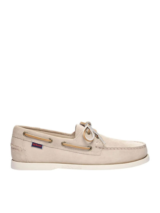 Sebago Δερμάτινα Ανδρικά Boat Shoes σε Μπεζ Χρώμα