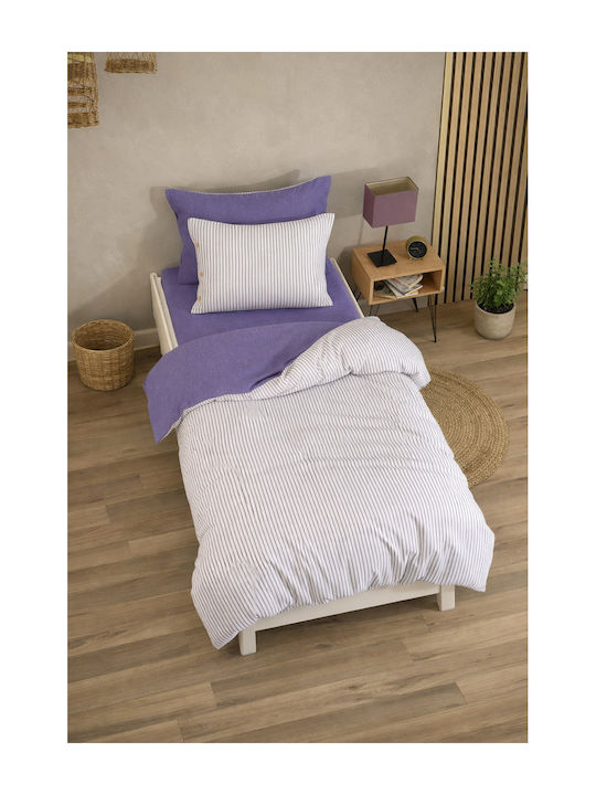 SteweHome Duvet Cover Set 160x220cm Single With Pillowcase Striped