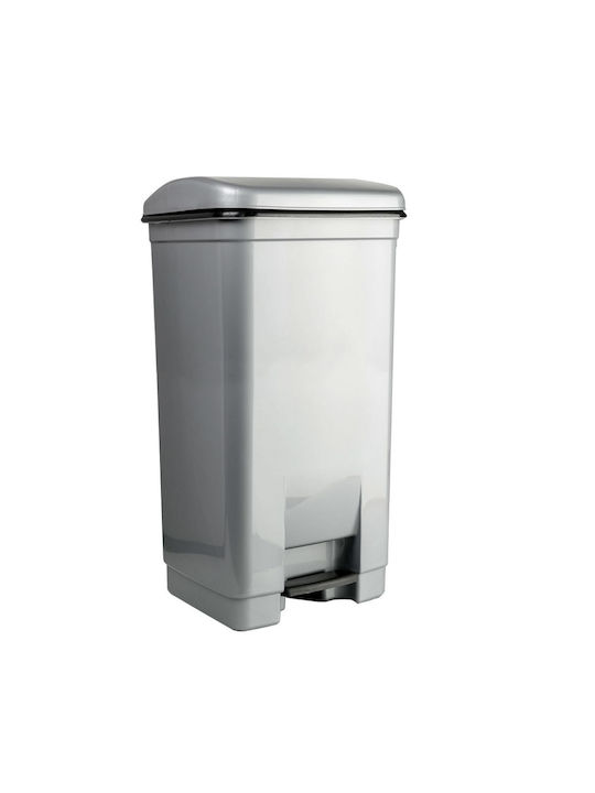 Viomes Plastic Waste Bin with Pedal Gray 40lt