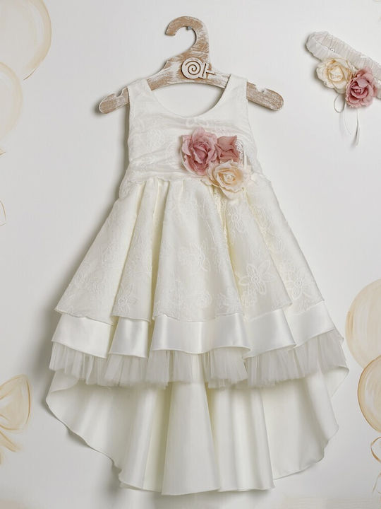 Lollipop Ecru Baptism Dress Made of Lace