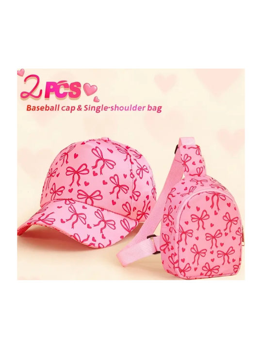 Set Palarii Copii Cu Geantă Roz Fucsia Cu Fundițe 4-8 Ani