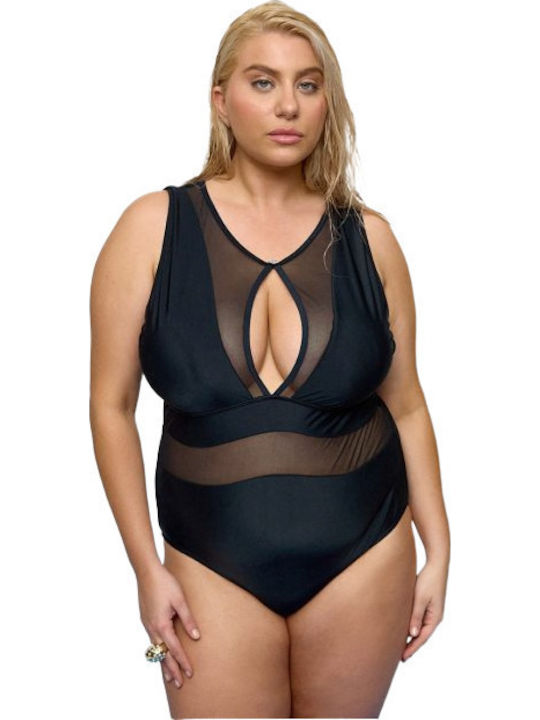 Std Mărimi Mari Bodystocking Sexy Transparent Negru