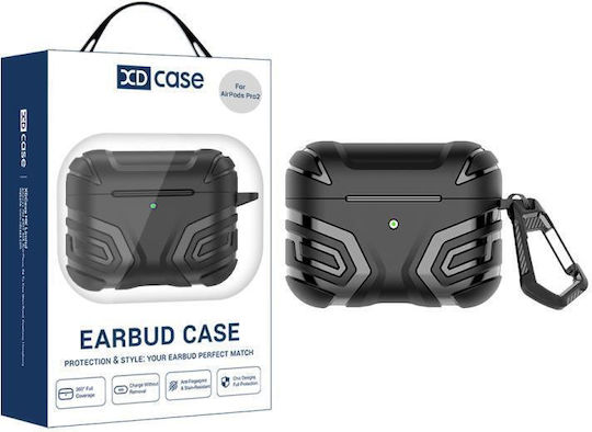 Θήκη Ακουστικών Tpu Σκούρο Μοτίβο Airpods Pro 2 Xdcase Καραμπίνερ Μαύρο