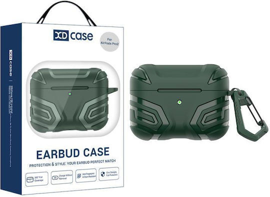Airpods Pro 2 Xdcase Σκούρα Θήκη Ακουστικών Tpu Καραμπίνερ Σκούρο Πράσινο