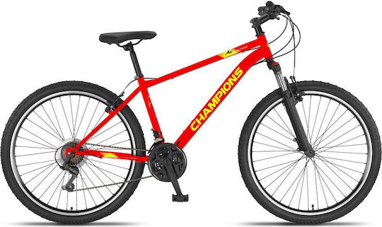 Champions Kaunos 27.5" Red Mountain Bike with 21 Speeds