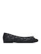 Leather Women's Ballerina Shoes in Black Colour