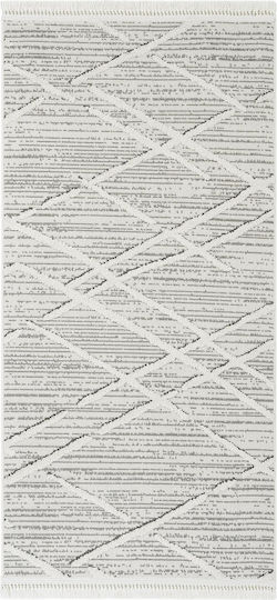 SteweHome Rectangular Kitchen Mat Gray White 100x150cm