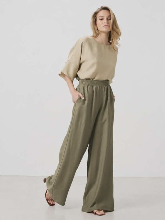 Passager Women's High Rise Linen Pantaloons wit...