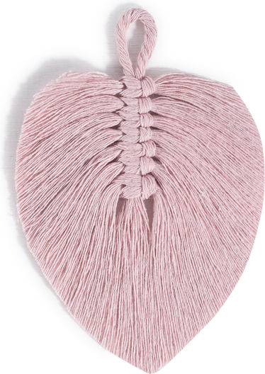 Beauty Home Macrame Leaf Decorative Element for Wedding Favors Pink 1pc