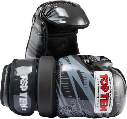 Top Ten Pointfighter Boxing Gloves Made of Synthetic Leather for Competition Black