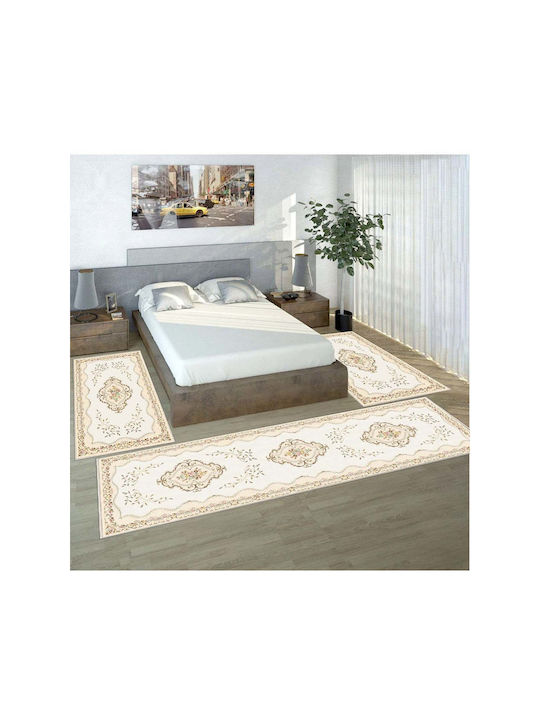 SteweHome Modern Bedroom Rug Sets Cream STE-028346-P28346 3 Pieces