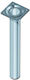 Element-System Metal Furniture Leg with Regulator Suitable for Table / Coffee Table 3x3x70cm White