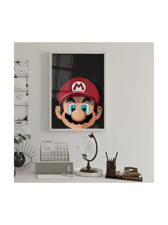 Gaming Poster Super Mario Gm003 40cm X 50cm Premium Μαύρο Ξύλινο Κάδρο