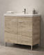 Savvopoulos Argo 80 Badezimmer Waschtisch-Einheit M80xB45xH82cm Graues Matt