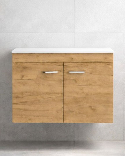 Savvopoulos Emily 70 Vanity Unit Without Sink With Light L68xD44xH55cm Light Hickory