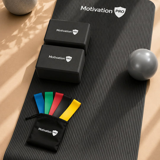 MotivationPro Yoga & Pilates Set – Komplettes Yoga Pilates & Krafttraining Schwarz