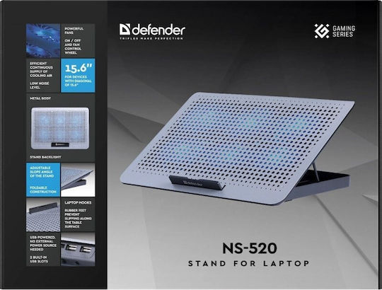 Defender NS-520 Cooling Pad for Laptop up to 15.6 inches with 6 Fans and Illumination