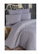 SteweHome Duvet Cover Set 200x220cm Double With 2 Pillowcases Gray