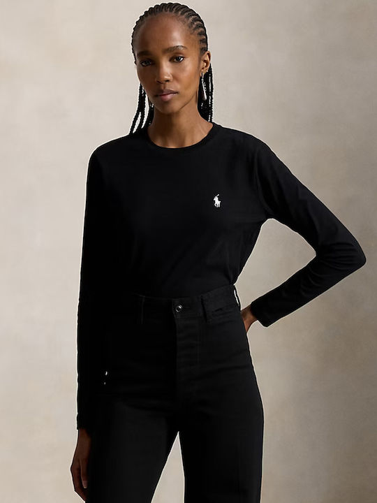 Summer Women's Cotton Long Sleeve Black Blouse