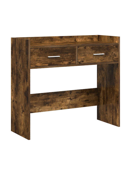 Wooden Console Smoked Oak L90xW35xH80cm