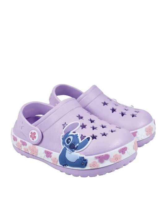 Stitch Kids Beach Clogs Purple