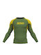 Okami Men's Long Sleeve Martial Arts Shirt ORS147 for Jiu-Jitsu MMA Kickboxing Green