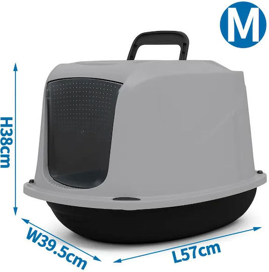 Nobleza Cat Toilet Closed with Filter Gray L57 x W39.5 x H38cm