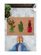 SteweHome Rectangular Kitchen Mat with Non-Slip Backing Orange 45x70cm