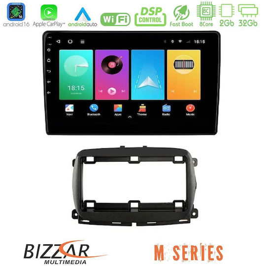 Bizzar Sistem Audio Auto Pentru Fiat 500 2016 Bluetooth USB Wi-Fi GPS Apple CarPlay Android Auto Cu Ecran Tactil 9