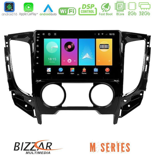 Bizzar Автомобилна Аудио Система За Fiat Fullback Mitsubishi L200 2015-2019 С A/C (Bluetooth/USB/Вграден Wi-Fi/GPS/Apple CarPlay/Android Auto) С Touch Screen 9"