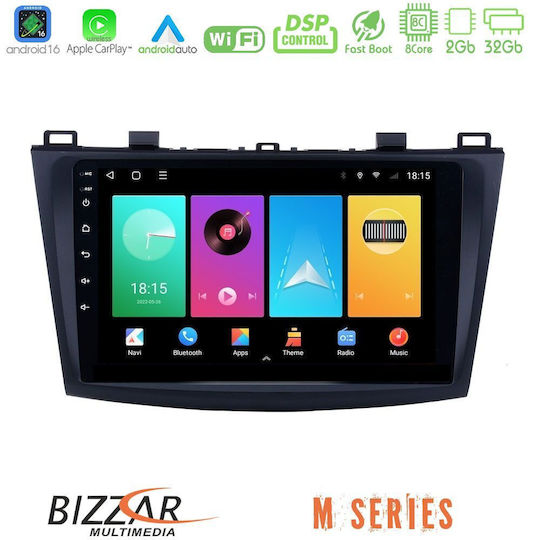 Bizzar Автомобилна Аудио Система за Mazda 3 2009-2014 (Bluetooth/USB/Wi-Fi/GPS/Apple CarPlay/Android Auto) с Touch Screen 9"