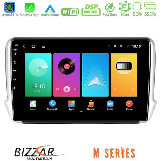 Bizzar Автомобилна Аудио Система За Peugeot 208 / 2008 2008 (Bluetooth/USB/Wi-Fi/GPS/Apple CarPlay/Android Auto) С Touch Screen 10"
