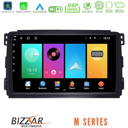 Bizzar Автомобилна Аудио Система за Smart ForTwo 2007-2010 (Bluetooth/USB/Вграден Wi-Fi/GPS/Apple CarPlay/Android Auto) с Touch Screen 9"