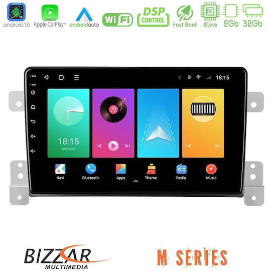 Bizzar Автомобилна Аудио Система За Suzuki Grand Vitara 2014 Bluetooth USB WiFi GPS Apple CarPlay Android Auto С Touch Screen 9"