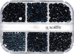 Luxorise Nageldesign Midnight Beauty Nagel Strass 6 Stücke