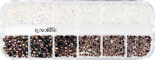 Luxorise Nail Art Nail Rhinestones Exquisite Crystals 12 Designs