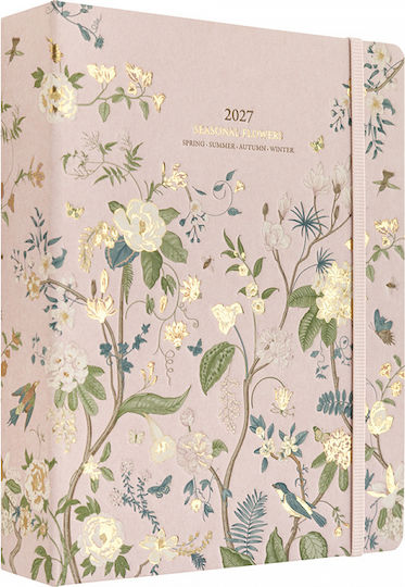 Grupo Erik Weekly Academic Agenda 2026/27 Idole Seasonal Flowers Spiral 16.5x20cm