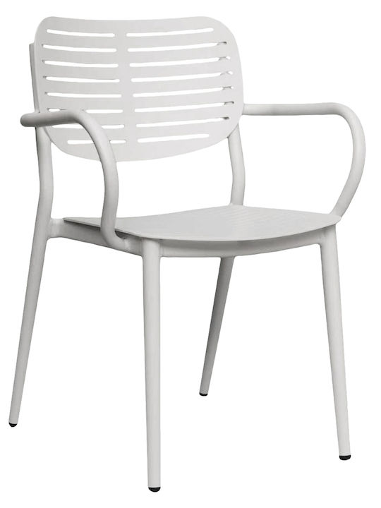 Scaun De Exterior Din Aluminiu Hilliard Alb 56x...