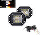 Set 2 Led Halogen Headlights White + Orange Emergency Built-in Light 12v 24v Dual Combo Light Duo