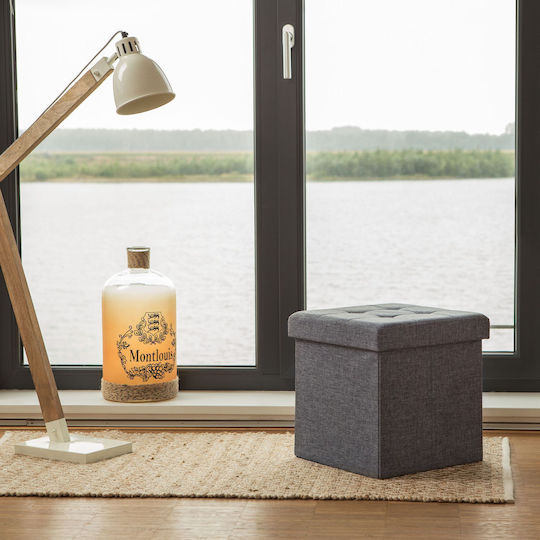 Living Room Stools Collapsible With Storage Space Upholstered With Fabric Anthracite 38x38x38cm