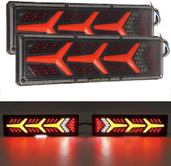 Set Left + Right Multifunctional Led Tail Lights Dynamic Indicator Neon 46cm X 12.5cm 24v